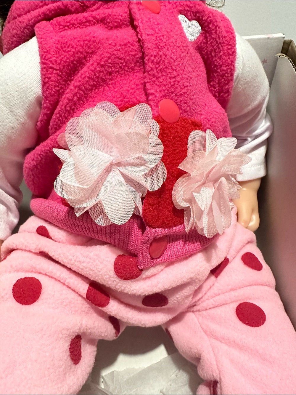 Pink Polka Dot Baby Doll with Pacifier and Plush Toy - Kids Toys 18 Inches - Picture 7 of 10